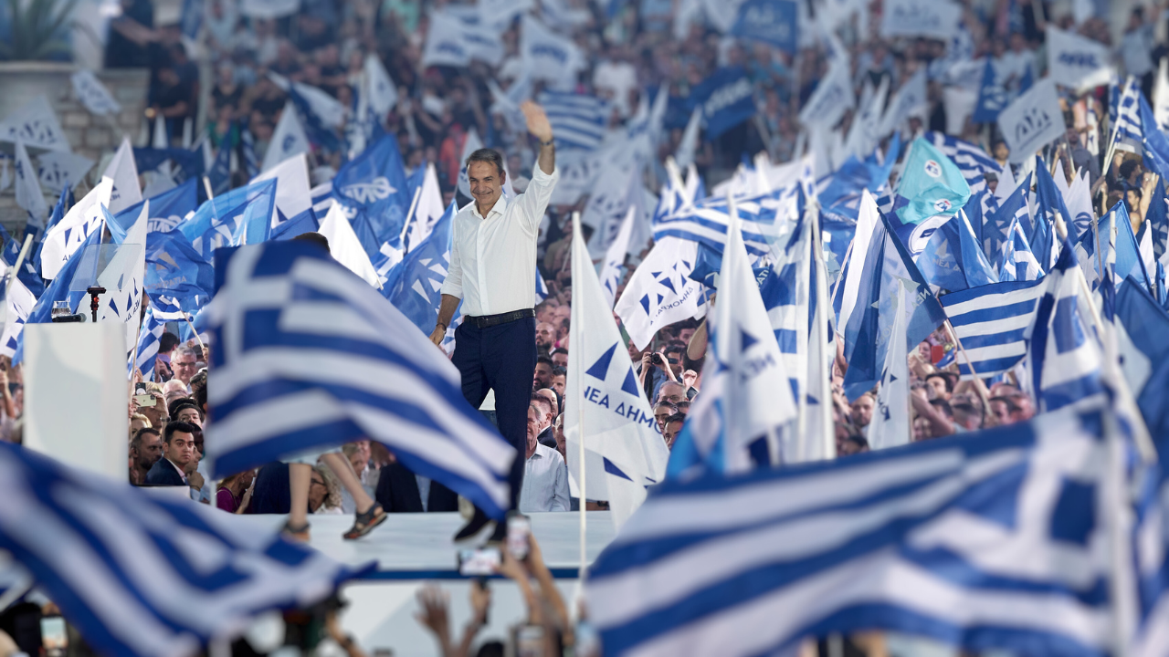 In Greek elections for a second four-year term, the conservative New Democracy party wins