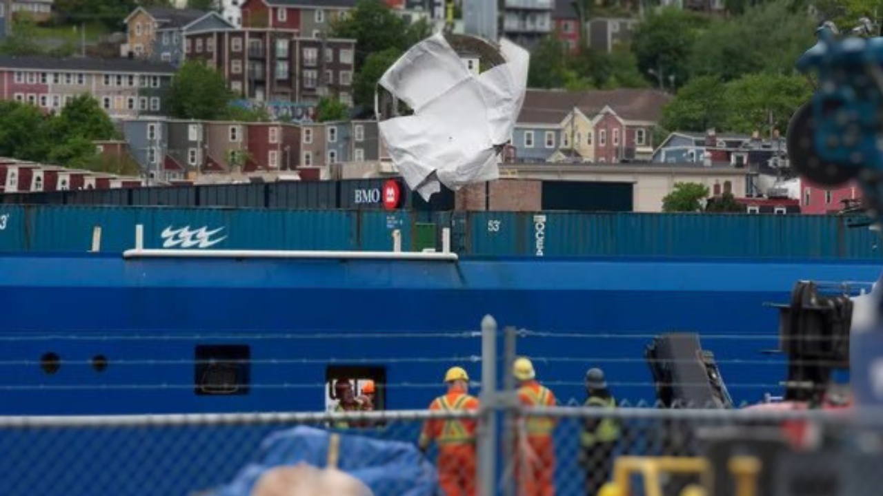 Ten days after the 'disastrous accident' in the Atlantic, the debris of the submarine Titan is delivered to Canada