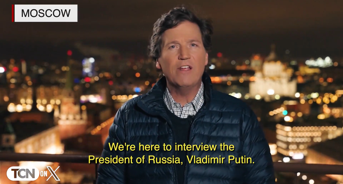 American presenter Tucker Carlson will interview Putin